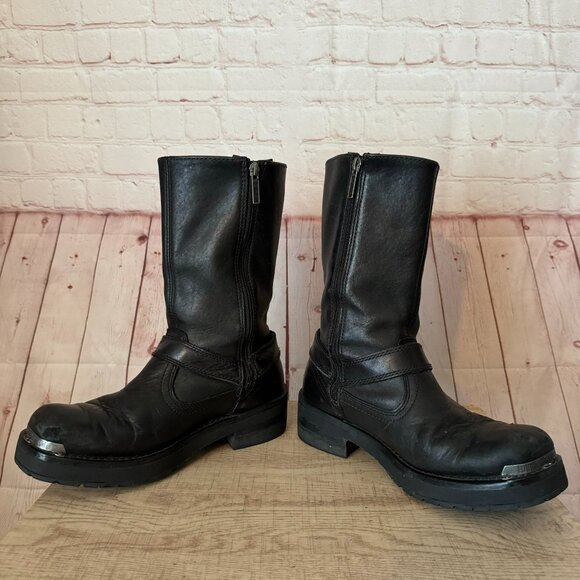 HARLEY-DAVIDSON FOOTWEAR Men's Landon Black Leather Motorcycle Boots Sz 8.5 - Picture 4 of 11